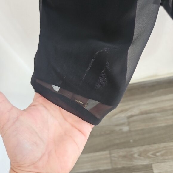 Enfocus Studio Size 4 Sheer Black Wrap Floral Jumpsuit Whimsigoth Fairygrunge - Picture 7 of 14